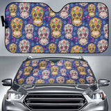 Sugar Skull Flower Pattern Car Auto Sun Shades 172609 - YourCarButBetter