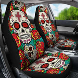 Sugar Skull Red Rose Seat Covers 101207 - YourCarButBetter