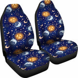 Sun And Moon Blue Car Seat Covers 161012 - YourCarButBetter