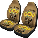 Sunflower Dreamcatcher Native Design Custom Car Seat Covers 210602 - YourCarButBetter