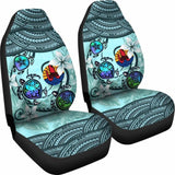 Tahiti Car Seat Covers - Polynesian Turtle Plumeria Blue Amazing 091114 - YourCarButBetter