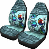 Tahiti Car Seat Covers - Polynesian Turtle Plumeria Blue Amazing 091114 - YourCarButBetter
