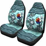 Tahiti Car Seat Covers - Polynesian Turtle Plumeria Blue Amazing 091114 - YourCarButBetter