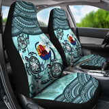 Tahiti Car Seat Covers - Polynesian Turtle Plumeria Blue Amazing 091114 - YourCarButBetter
