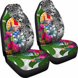 Tahiti Car Seat Covers White - Turtle Plumeria Banana Leaf - 091114 - YourCarButBetter