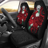 Tahiti Polynesian Car Seat - Coat Of Arms With Hibiscus And Sea Turtle (Red) - Amazing 091114 - YourCarButBetter