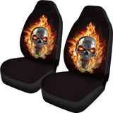 Terrified Flame Skull Car Seat Covers 210802 - YourCarButBetter