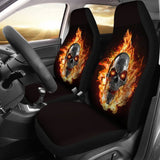 Terrified Flame Skull Car Seat Covers 210802 - YourCarButBetter