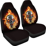 Terrified Flame Skull Car Seat Covers 210802 - YourCarButBetter