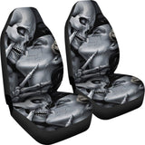 The Lovers King And Queen Kissing Skulls Skeletons Car Seat Covers 212001 - YourCarButBetter