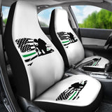 Thin Green Line American Flag Car Seats Covers Honoring Military 213003 - YourCarButBetter