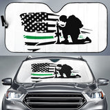Thin Green Line American Flag Car Seats Covers Honoring Military 213003 - YourCarButBetter