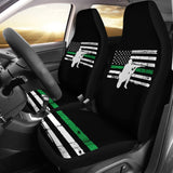Thin Green Line American Flag Custom Car Accessories Car Seat Covers 213003 - YourCarButBetter