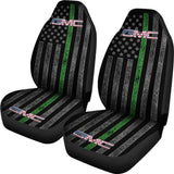 Thin Green Line American Flag Mix GMC Car Seat Covers 212601 - YourCarButBetter
