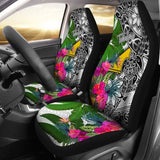 Tokelau Car Seat Covers White - Turtle Plumeria Banana Leaf - 091114 - YourCarButBetter