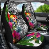 Tonga Car Seat Covers White - Turtle Plumeria Banana Leaf - 091114 - YourCarButBetter
