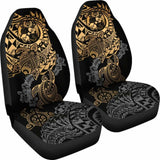 Tonga Polynesian Car Seat Covers - Gold Turtle Flowing - Amazing 091114 - YourCarButBetter