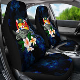 Tonga Polynesian Car Seat Covers - Turtle With Plumeria Flowers - 091114 - YourCarButBetter