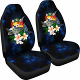 Tonga Polynesian Car Seat Covers - Turtle With Plumeria Flowers - 091114 - YourCarButBetter