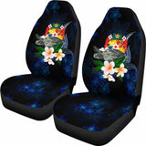 Tonga Polynesian Car Seat Covers - Turtle With Plumeria Flowers - 091114 - YourCarButBetter