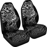 Tonga Polynesian Car Seat Covers - White Turtle Flowing - Amazing 091114 - YourCarButBetter