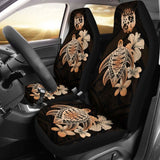 Tongan Car Seat Covers Hibiscus Plumeria Mix Polynesian Turtle Orange Awesome 091114 - YourCarButBetter