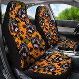 Trendy Car Seat Covers Unique Sunflower Rottweiler Dog 210702 - YourCarButBetter