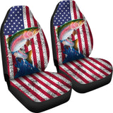 Trout Fish American Flag Art Automotive Car Seat Covers 211804 - YourCarButBetter