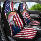 Trout Fish American Flag Art Automotive Car Seat Covers 211804 - YourCarButBetter