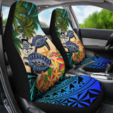 Tuvalu Car Seat Covers - Polynesian Turtle Coconut Tree And Plumeria Amazing 091114 - YourCarButBetter