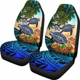 Tuvalu Car Seat Covers - Polynesian Turtle Coconut Tree And Plumeria Amazing 091114 - YourCarButBetter