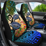 Vanuatu Car Seat Covers - Polynesian Turtle Coconut Tree And Plumeria Amazing 091114 - YourCarButBetter
