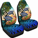 Vanuatu Car Seat Covers - Polynesian Turtle Coconut Tree And Plumeria Amazing 091114 - YourCarButBetter