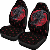 Viking Car Seat Covers Odin Raven With Blood Moon Amazing 144909 - YourCarButBetter