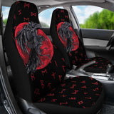 Viking Car Seat Covers Odin Raven With Blood Moon Amazing 144909 - YourCarButBetter
