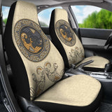 Viking Shield With Twins Ravens God Of Odin Car Seat Covers 144909 - YourCarButBetter