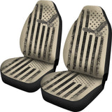 Vintage American Flag Tan Car Seat Covers 103131 - YourCarButBetter