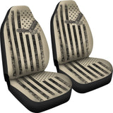Vintage American Flag Tan Car Seat Covers 103131 - YourCarButBetter