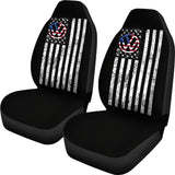 Volkswagen Custom White American Flag On Black Design Car Seat Covers 212803 - YourCarButBetter