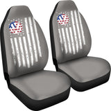 Volkswagen Custom White American Flag On Grey Design Car Seat Covers 212803 - YourCarButBetter