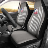 Volkswagen Custom White American Flag On Grey Design Car Seat Covers 212803 - YourCarButBetter