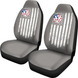 Volkswagen Custom White American Flag On Grey Design Car Seat Covers 212803 - YourCarButBetter