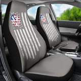 Volkswagen Custom White American Flag On Grey Design Car Seat Covers 212803 - YourCarButBetter