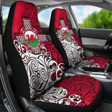 Wales Celtic Car Seat Covers - Welsh Dragon Flag With Celtic Cross 184610 - YourCarButBetter