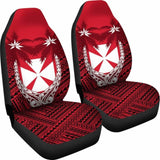 Wallis And Futuna Car Seat Covers - Wallis And Futuna Coat Of Arms Coconut Tree - 12 1 153908 - YourCarButBetter