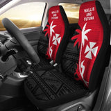 Wallis And Futuna Car Seat Covers - Wallis And Futuna Coat Of Arms Coconut Tree - 4 1 153908 - YourCarButBetter