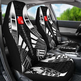 Wallis And Futuna Car Seat Covers - Wallis And Futuna Coat Of Arms Polynesian Tattoo Black - 09 153908 - YourCarButBetter