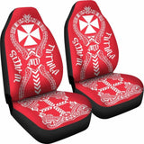 Wallis And Futuna Car Seat Covers - Wallis And Futuna Coat Of Arms Polynesian Tribal Red - 105905 - YourCarButBetter