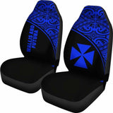 Wallis And Futuna Polynesian Car Seat Covers - Blue Curve - 11 153908 - YourCarButBetter