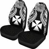 Wallis And Futuna Polynesian Car Seat Covers Pride Seal And Hibiscus Black - 232125 - YourCarButBetter